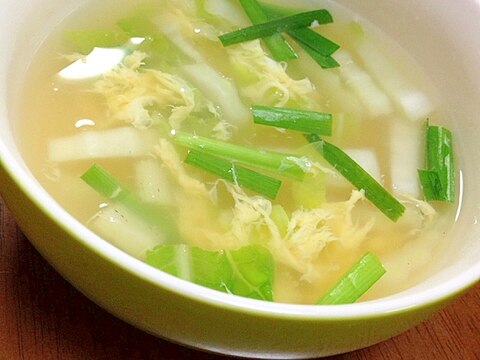 白菜とニラの卵スープ